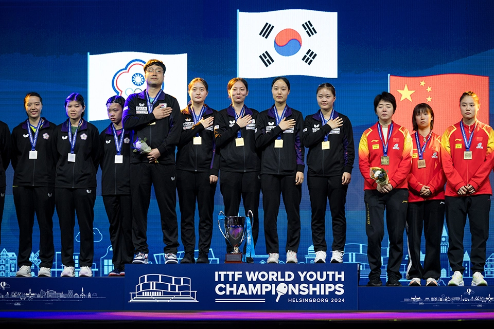 탁구 주니어 대표팀 스웨덴 헬싱보리 2024 월드 유스 챔피언십 여자 단체전 우승 ITTF 경기 대회 결과 중계 다시보기 유예린 박가현 최나현]