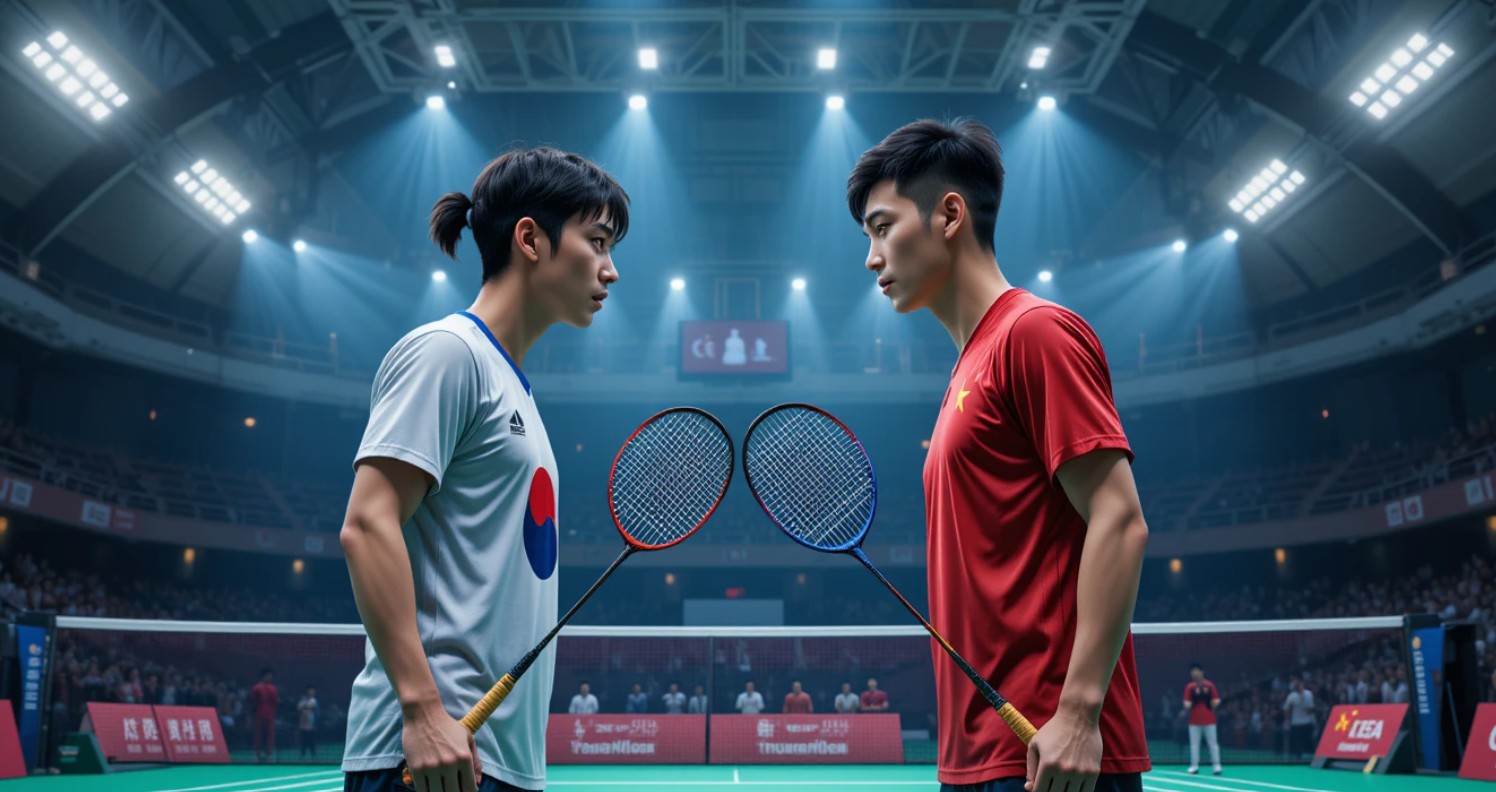 한국과 중국의 선수 사진