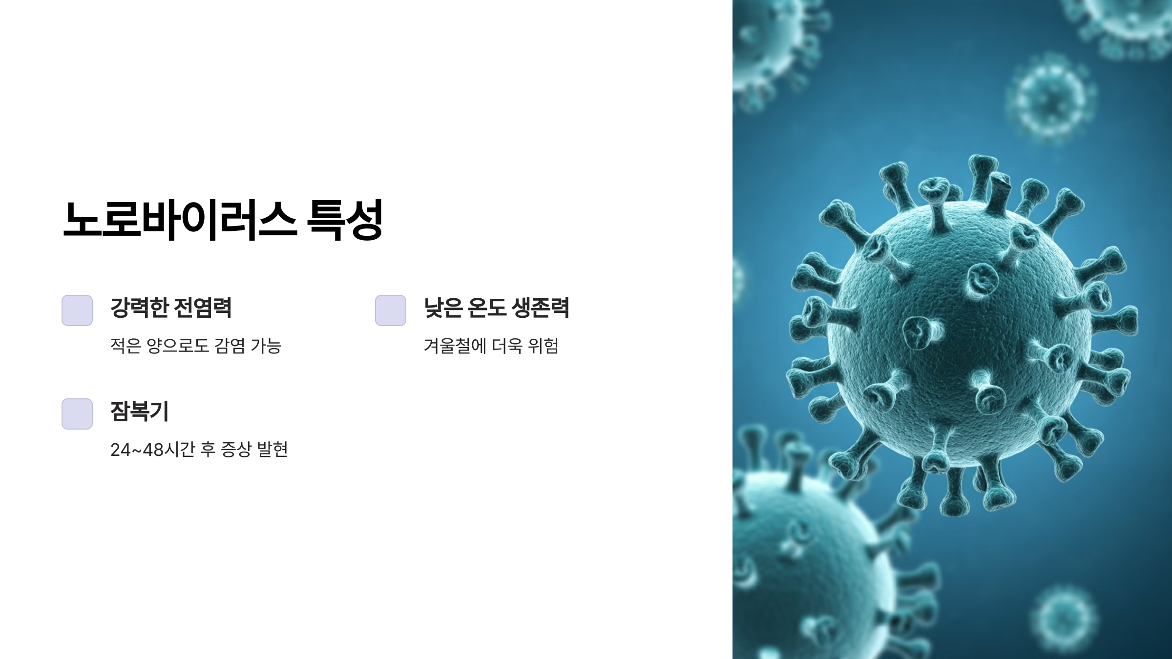 노로바이러스의 특성