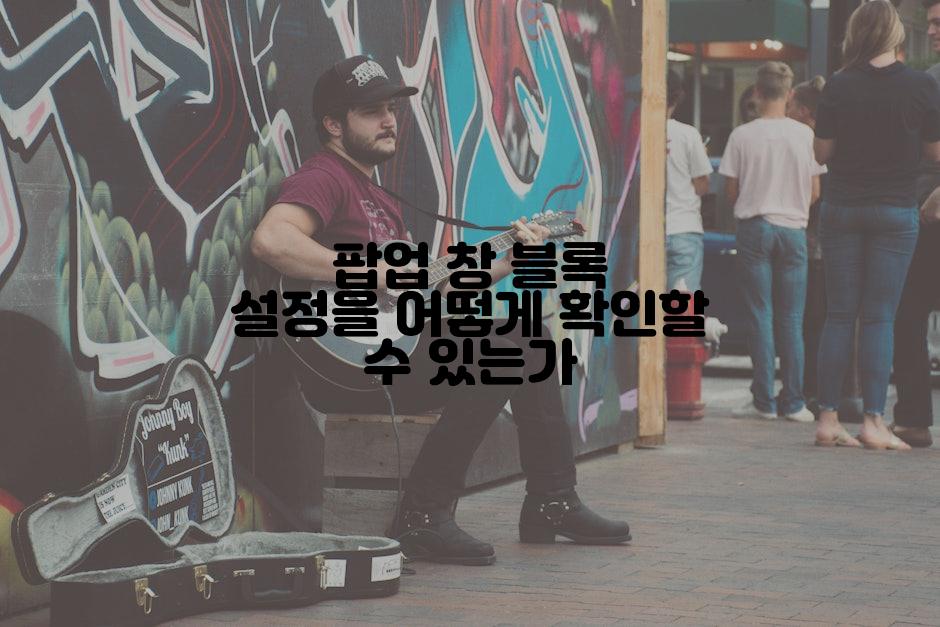 팝업 창 블록 설정을 어떻게 확인할 수 있는가