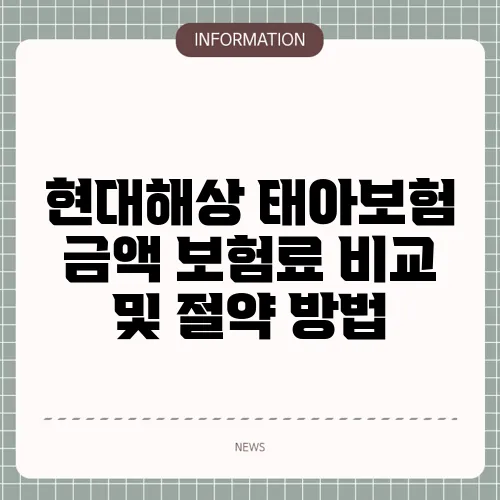 현대해상 태아보험 금액 보험료 비교 및 절약 방법
