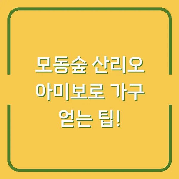 모동숲 산리오 아미보로 가구 얻는 팁!