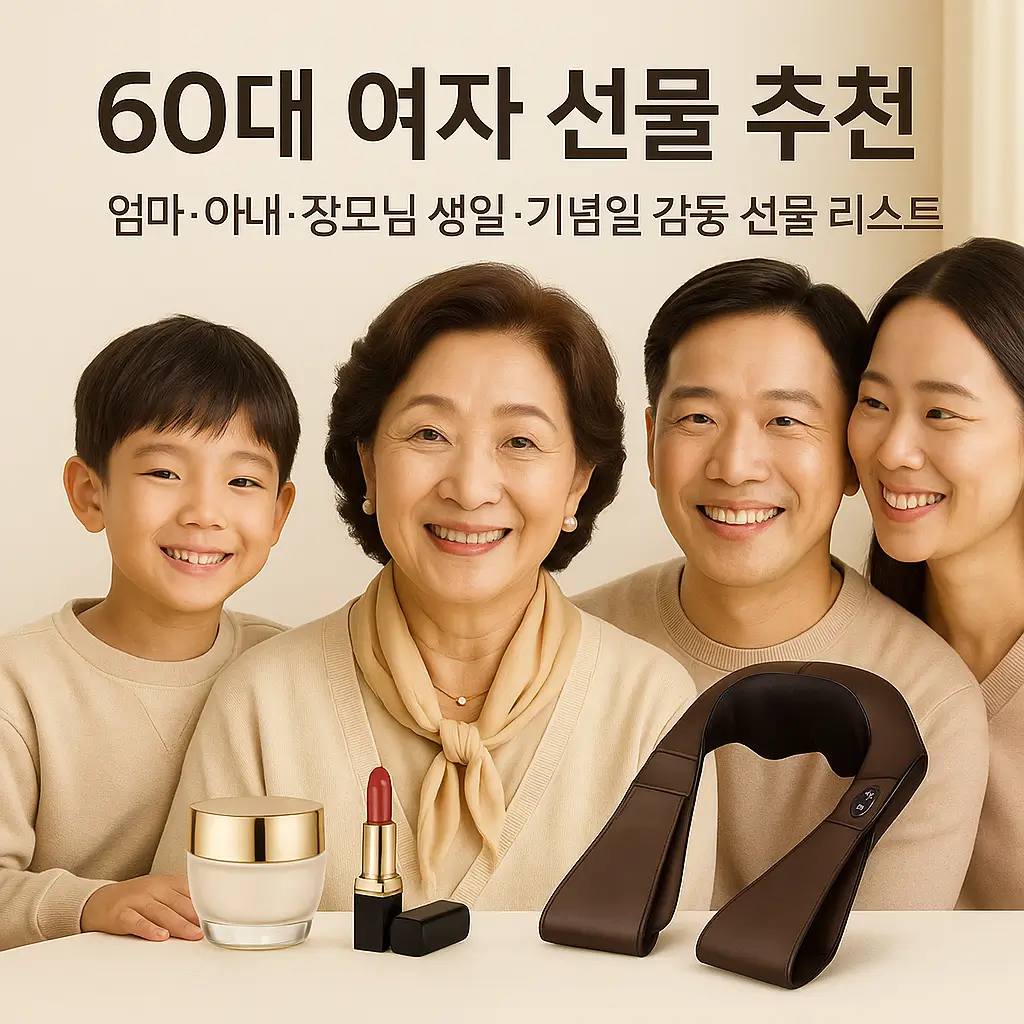 60대 여자 선물 추천, 엄마 아내 장모님 생일 기념일 감동 선물 리스트