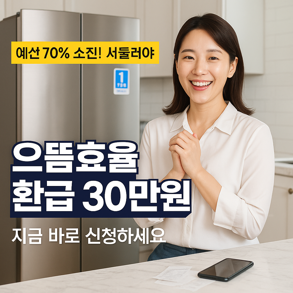 으뜸효율 환급 70% 소진, 30만원 신청법 (출처: 정책브리핑)