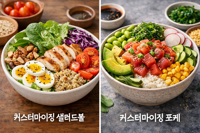 커스터마이징 음식 샐러드볼 포케