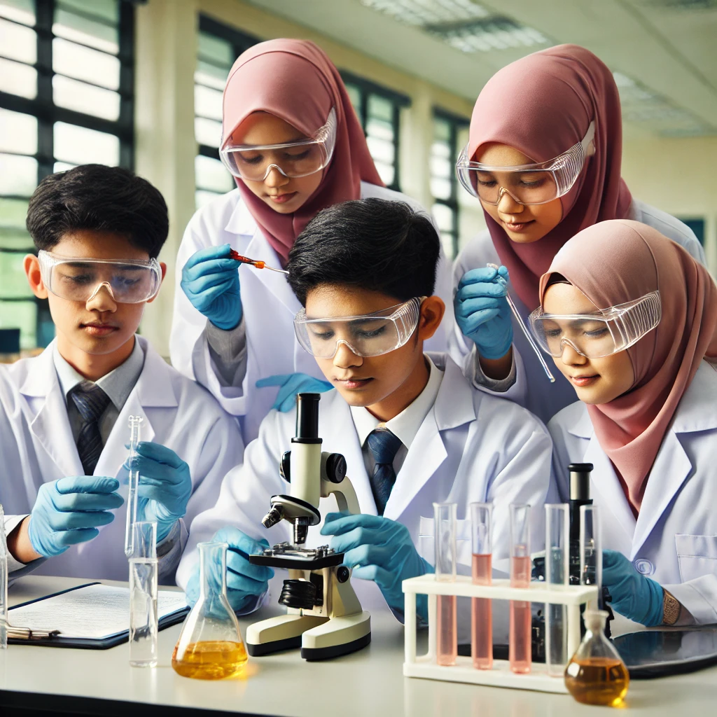 연구하는 모습의 학생들