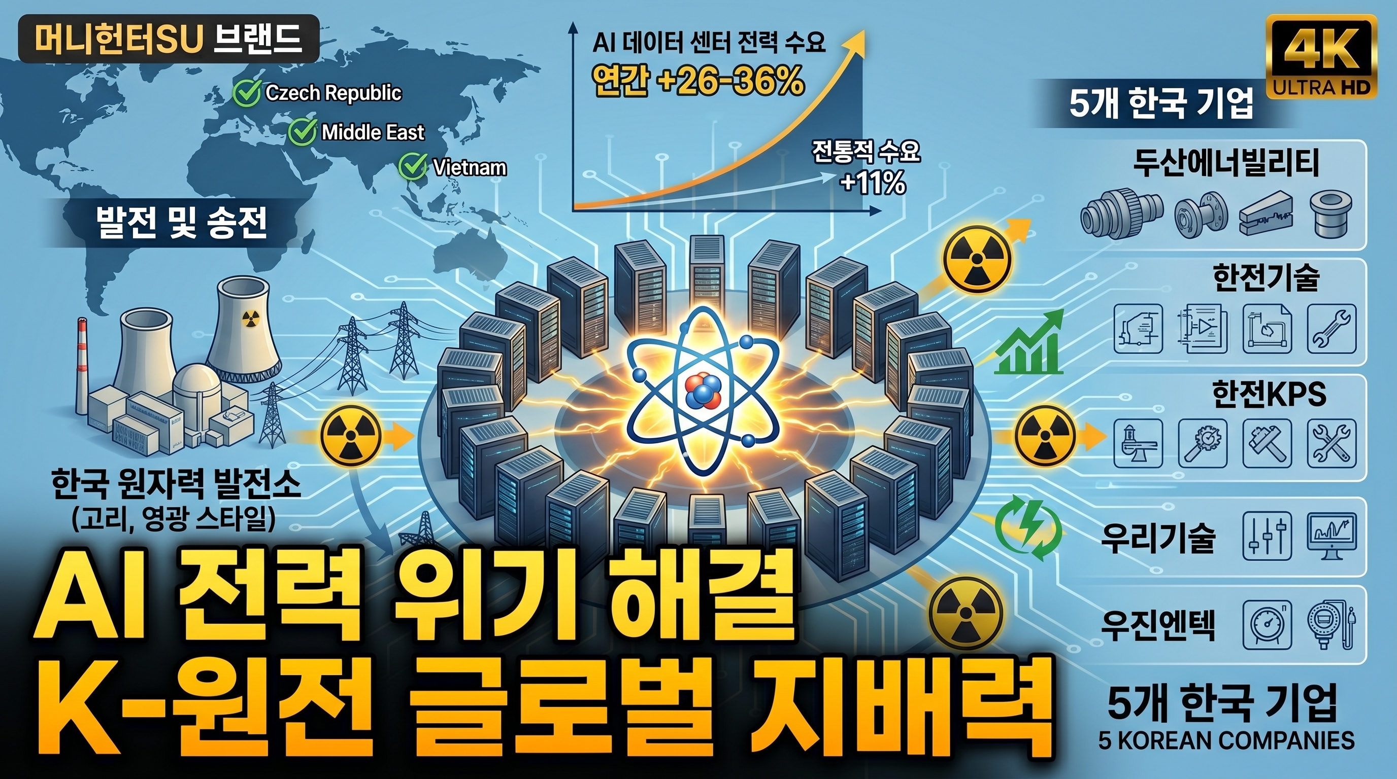AI전력 위기해결 K_원전 글로벌 지배력