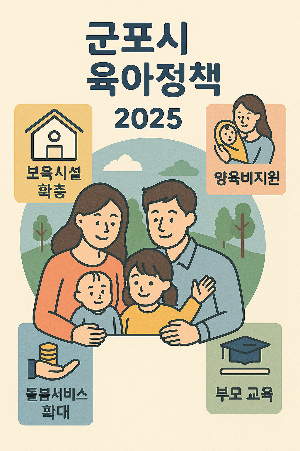 2025 군포시 육아정책 포스터