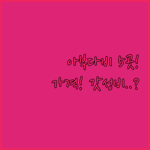 아부다비 호텔 5곳 럭셔리부터 가성비..