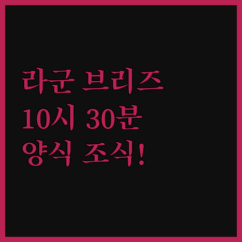 라군 브리즈 롯지 10시 30분 체크