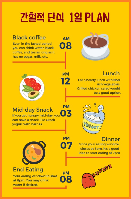 간헐적 단식 1일 계획