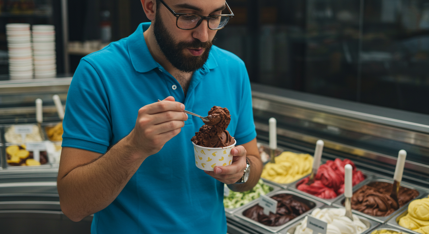 젤라토테이스팅 솔리드함량 스쿠핑감 크리스탈방지