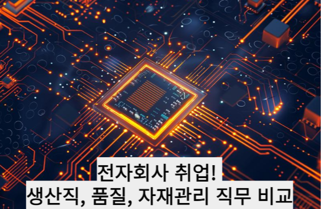 전자회사 취업! 생산직, 품질, 자재관리 직무 비교