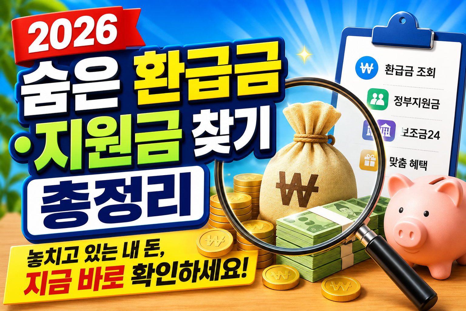 2026 숨은 환급금·지원금 찾기 총정리|놓치고 있는 내 돈, 지금 바로 확인하세요 관련 사진