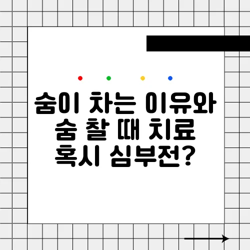 숨이 차는 이유와 숨 찰 때 치료 혹시 심부전?