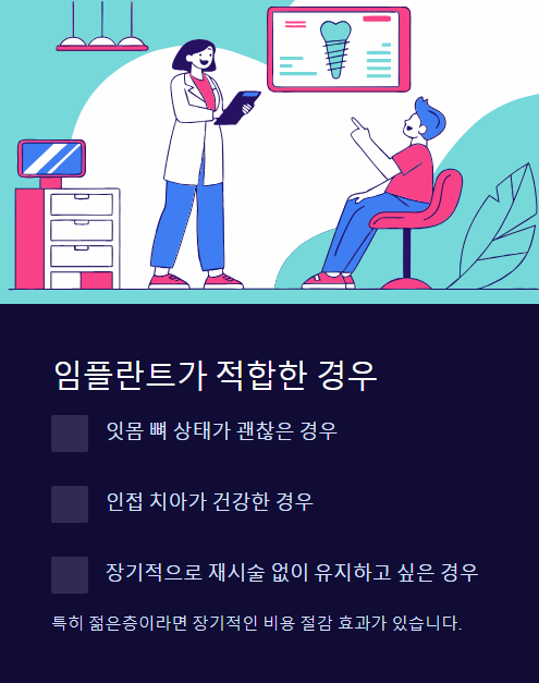 임플란트가 적합한 경우