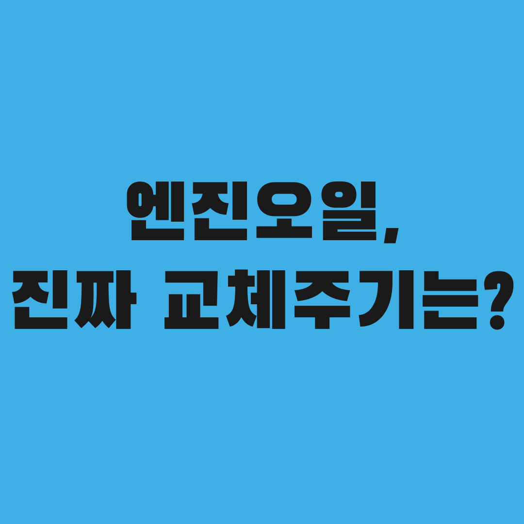 5천km vs 1만km, 엔진오일 진짜 교체주기는?