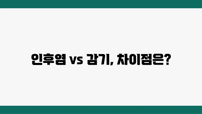인후염과 감기의 차이점: 증상별 대처법
