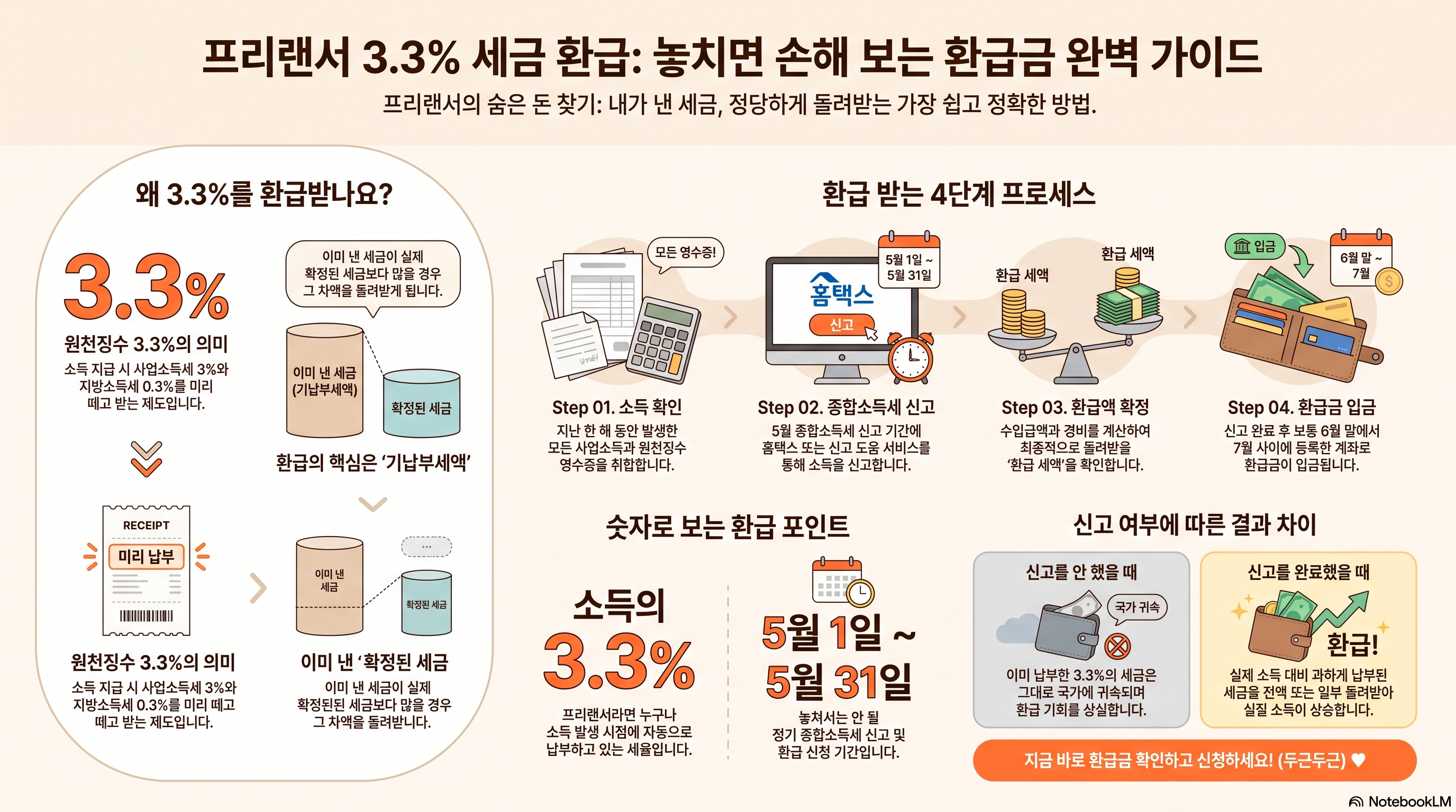 프리랜서 3.3% 세금 환급 방법 홈택스 종합소득세