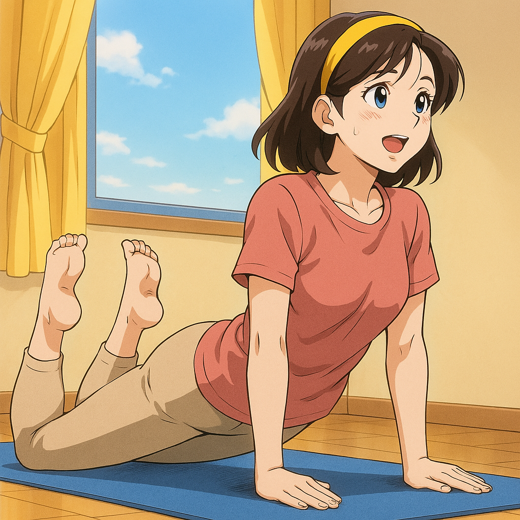 허리 강화를 위해 요가를 하고 있는 여성