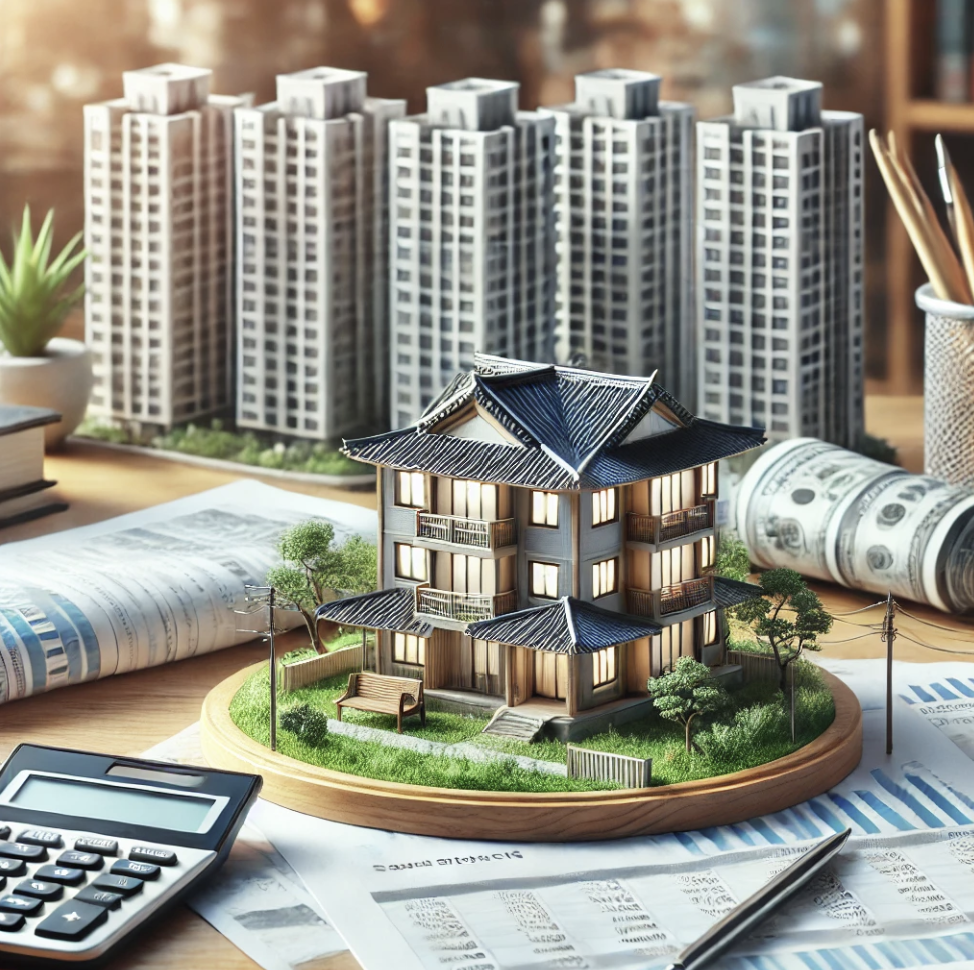 부동산 관련 서류가 정리되어 있는 모습