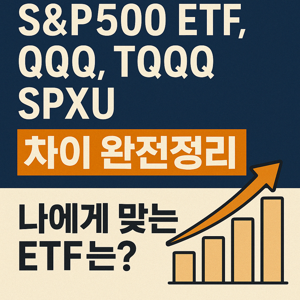 S&amp;P500 ETF, QQQ, TQQQ, SPXU 차이 완전정리