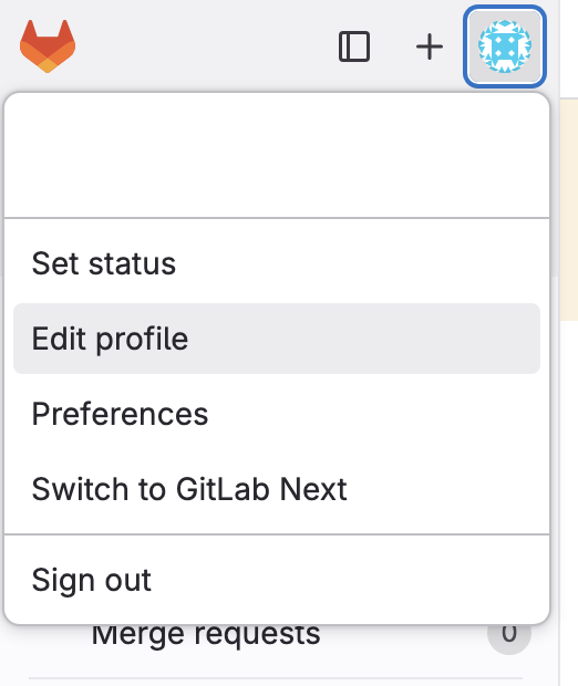 GitLab 프로필 설정에서 SSH Keys 메뉴 화면