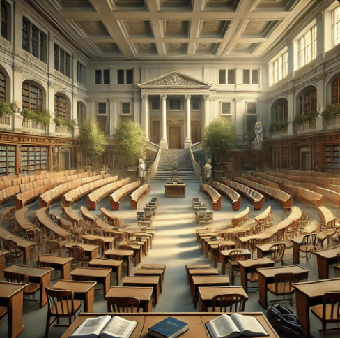 대학교에 사람이 없는 모습