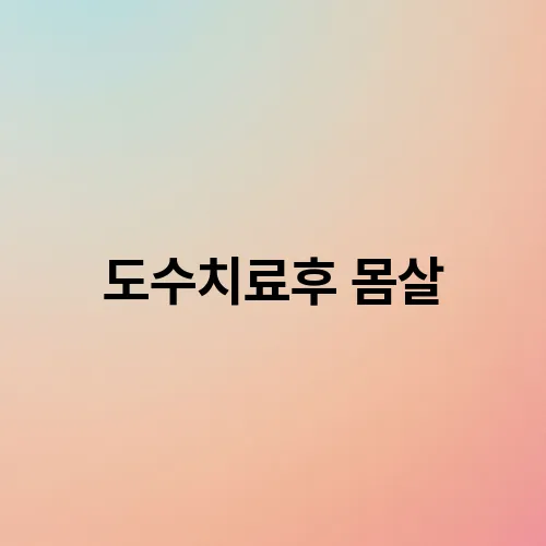 도수치료후 몸살