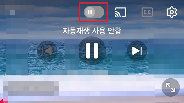 자동 재생 버튼 왼쪽으로 옮겨져 있음