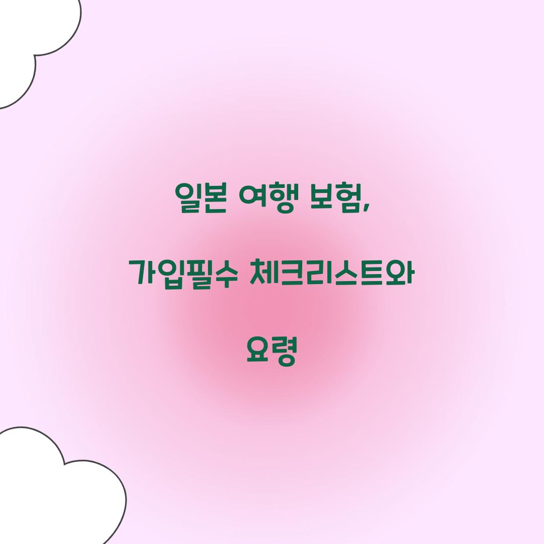 일본 여행 보험