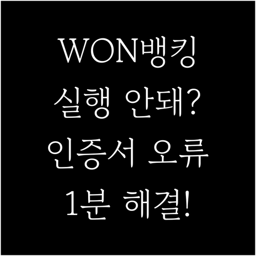 우리WON뱅킹 앱 실행 오류와 인증서..