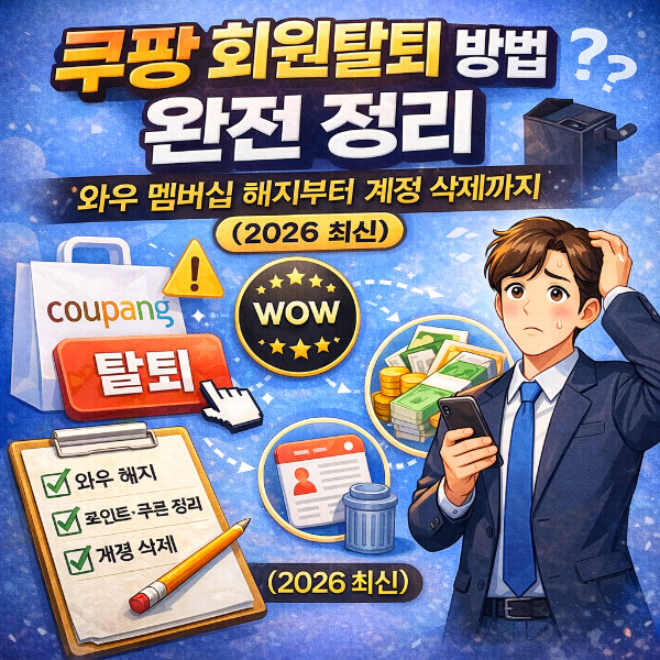 쿠팡 회원 탈퇴 방법