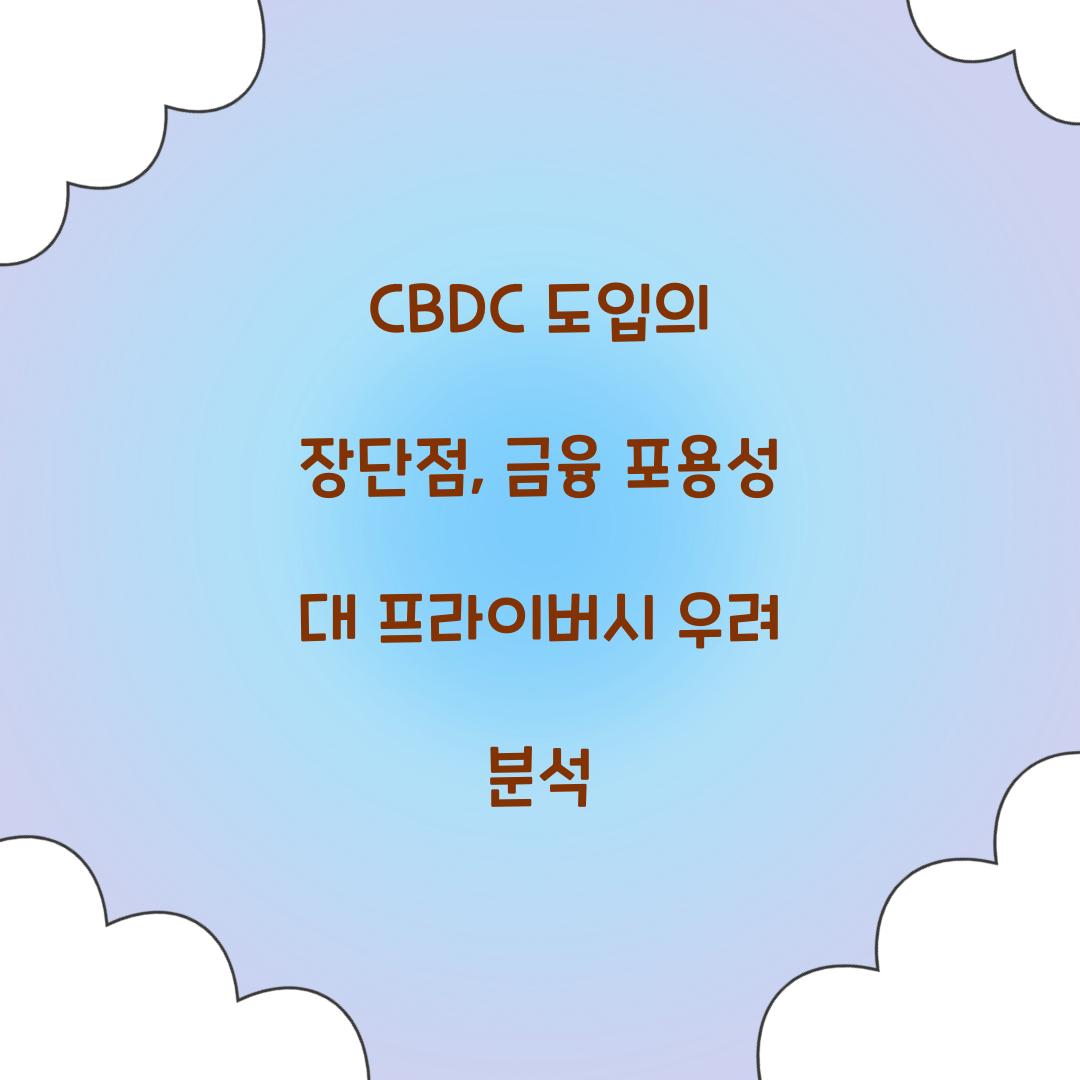 CBDC 도입의 장단점: 금융 포용성 vs 프라이버시 우려