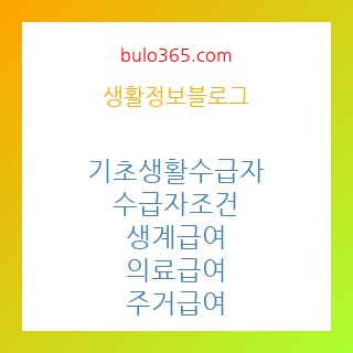 기초생활수급자,수급자조건,생계급여,의료급여,주거급여