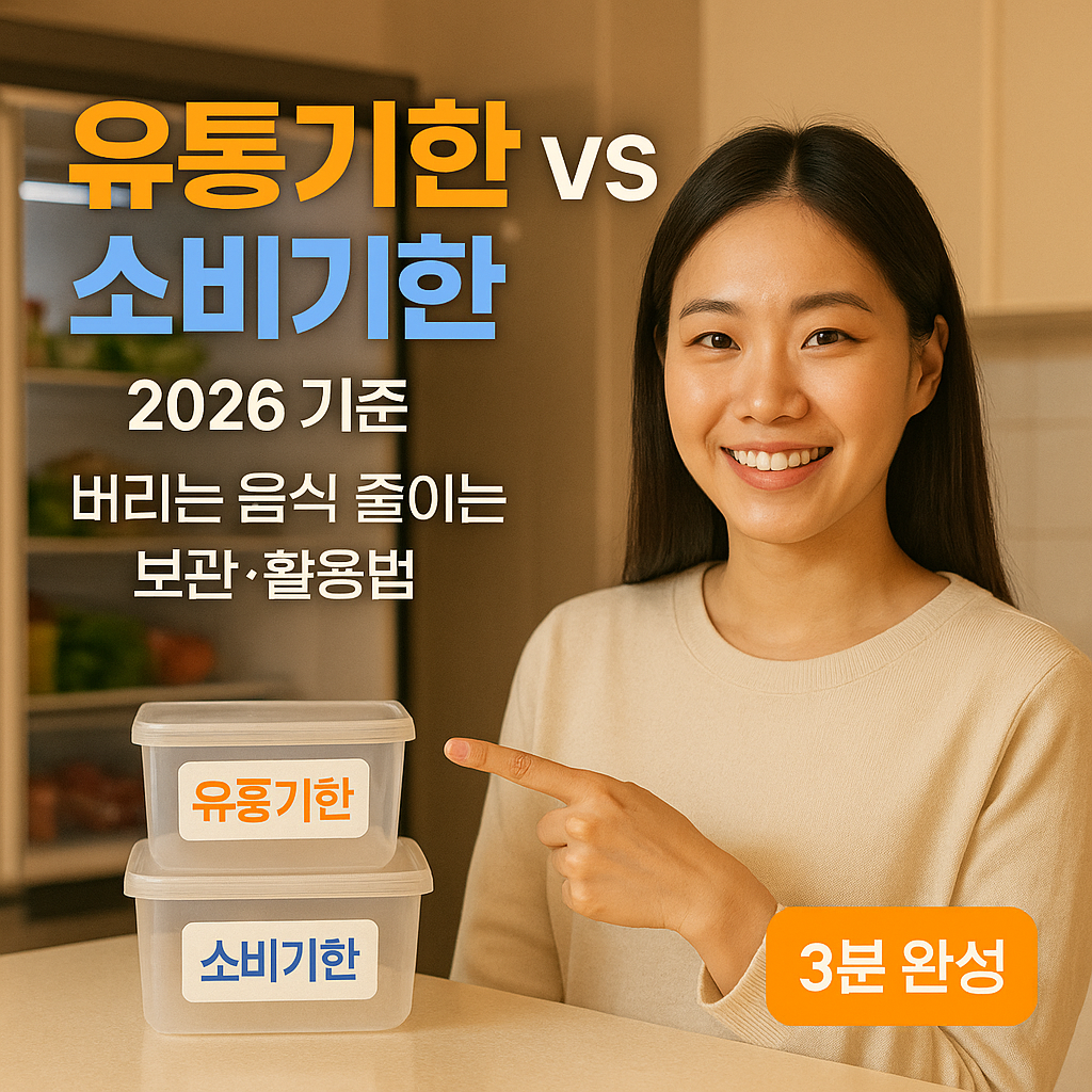 유통기한 vs 소비기한 2026 기준 | 버리는 음식 줄이는 보관·활용법
