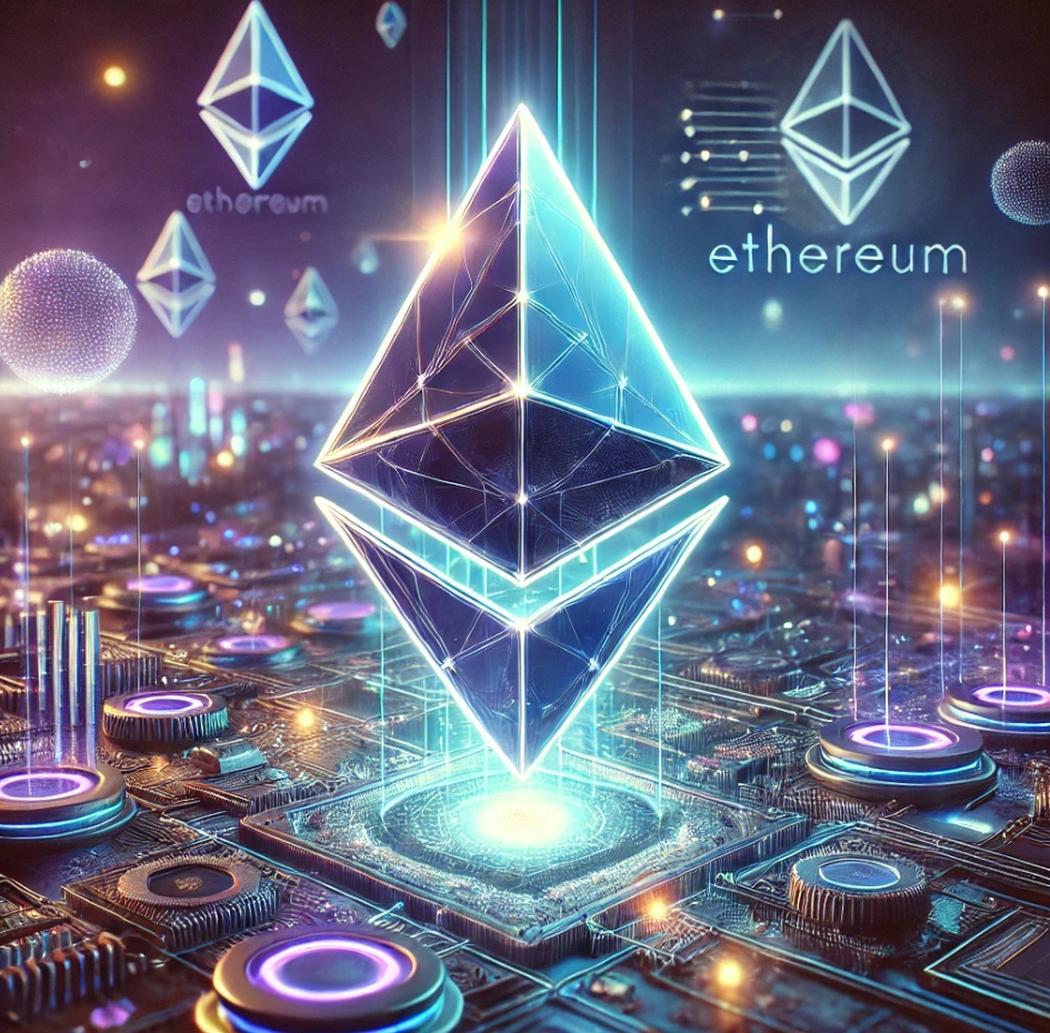 다이아몬드의 모양의 이더리움이 있다.