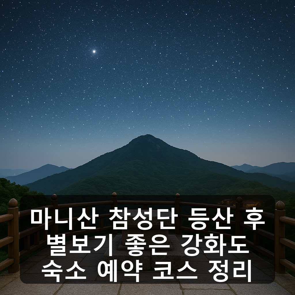 마니산 참성단 등산 후 별보기 좋은 강화도 숙소 예약 코스 정리