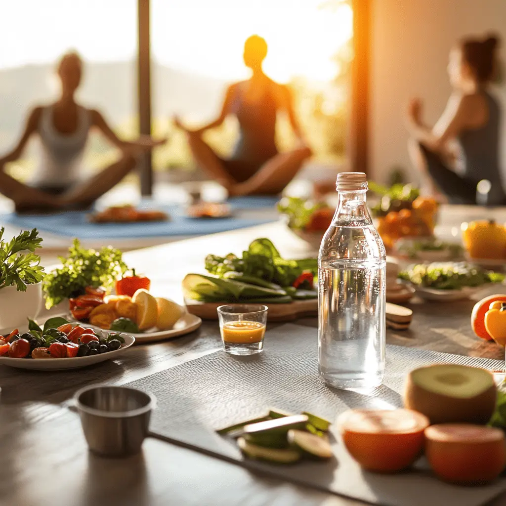 ์ฌ์ฑ๋ค์ด ๋ชจ์ฌ์ ๊ฐ๋จํ ์ด๋์ ํ๋ ์ด๋ฏธ์ง