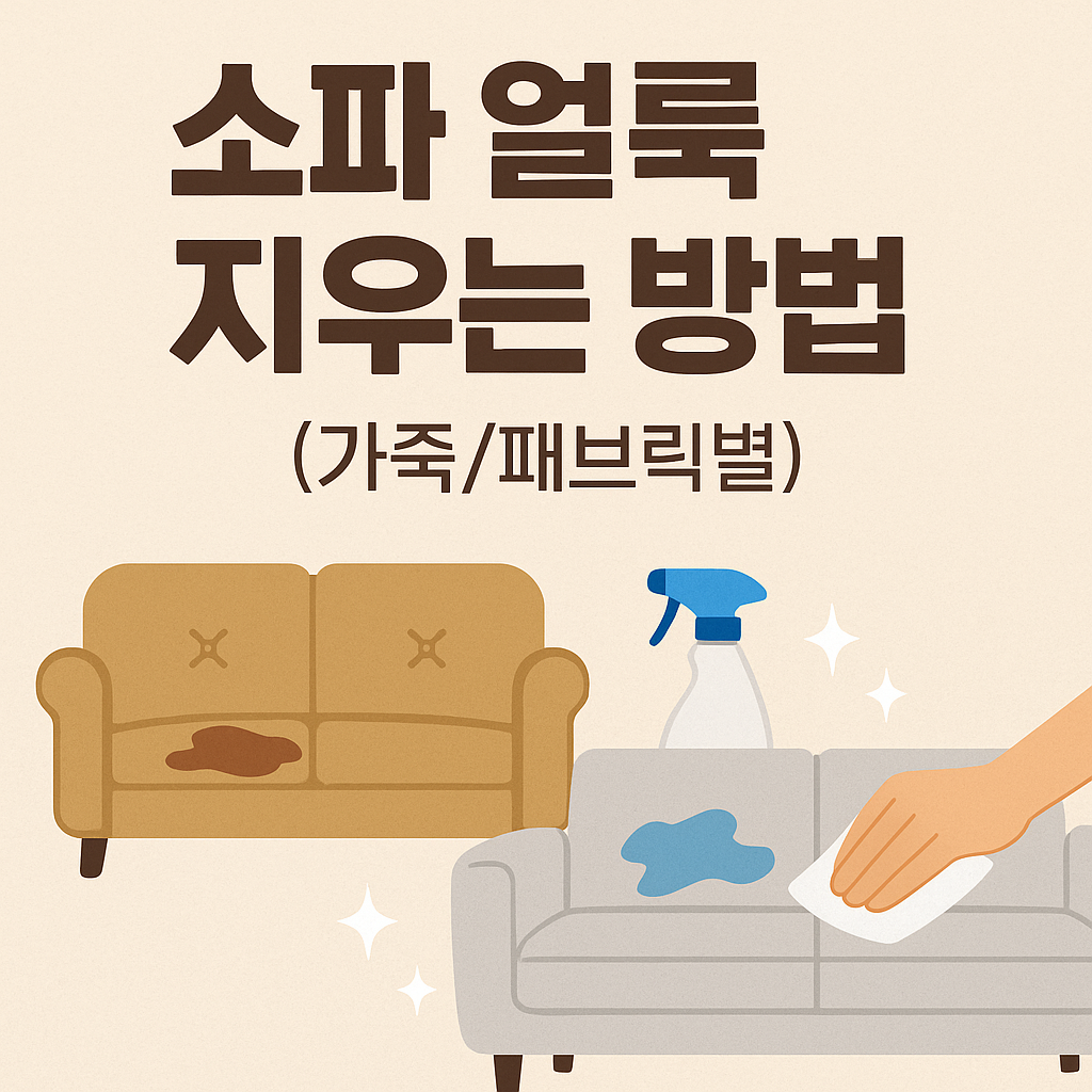 소파 얼룩 지우는 방법 (가죽/패브릭별)