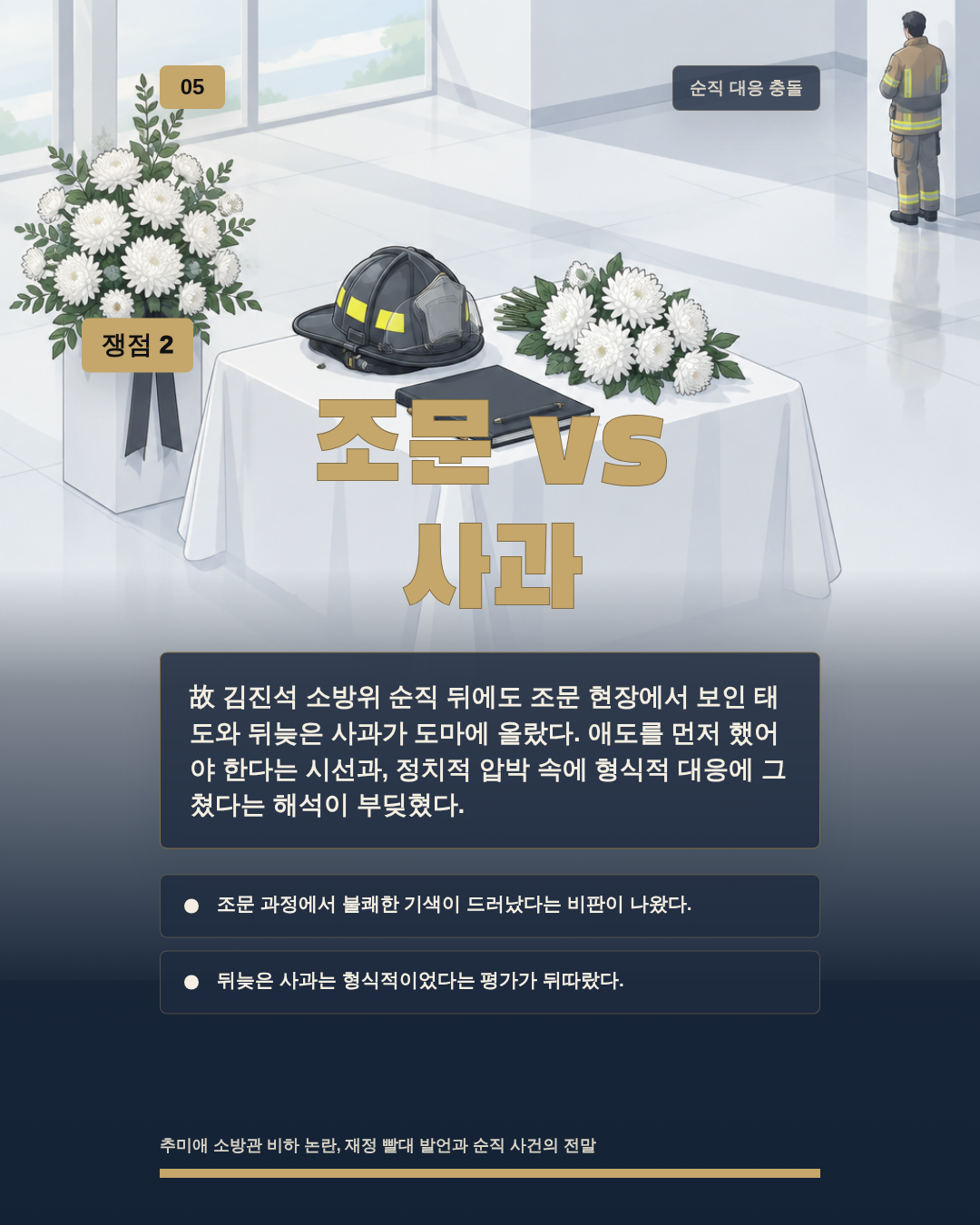 조문 vs 사과