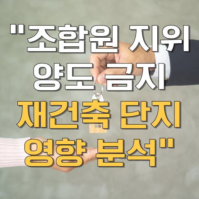 조합원 지위 양도 금지가 재건축 시장에 미치는 영향 및 예외 상황 총정리 블로그 글 대표 이미지