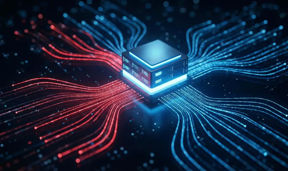 서버와 사용자 간의 네트워크 연결이 불안정하여 데이터 전송이 끊어지는 모습을 시각화한 이미지