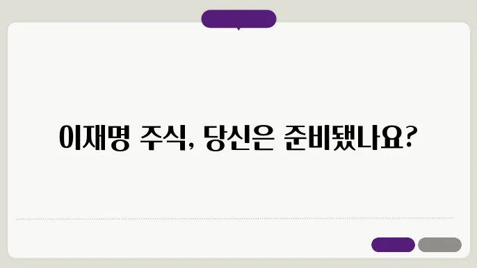 이재명 관련 주식 정리