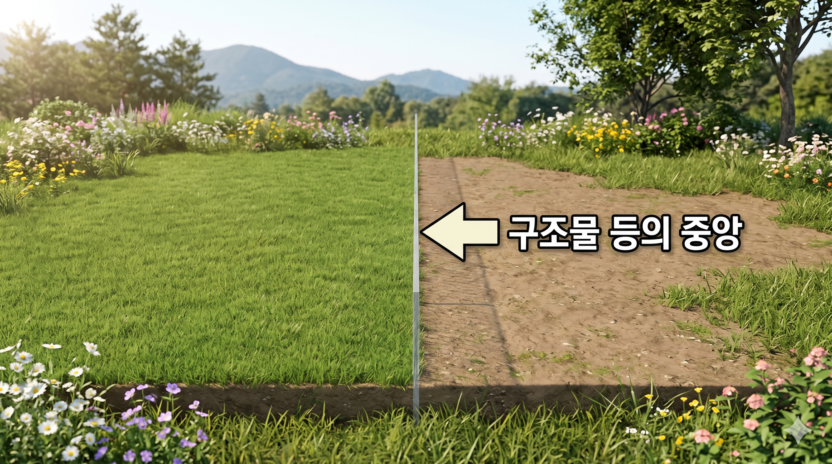 구조물 등의 중앙