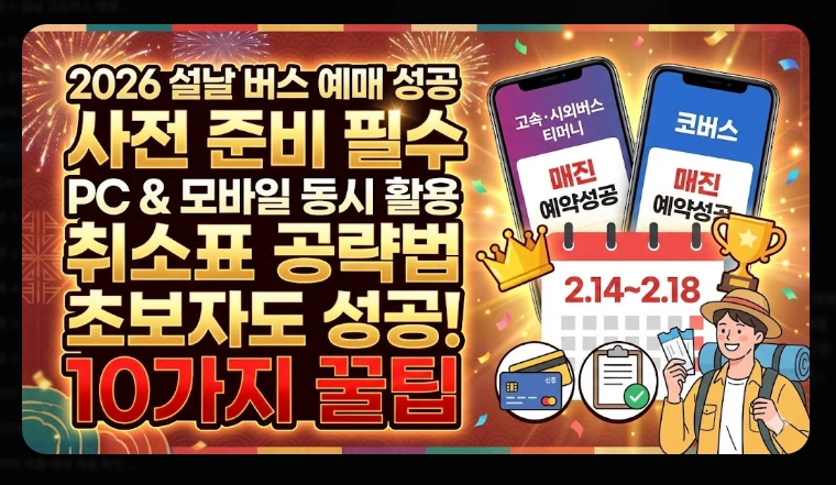 설날 버스표 예매(앱, 오픈 시간)(시간 단축 + 꿀팁)