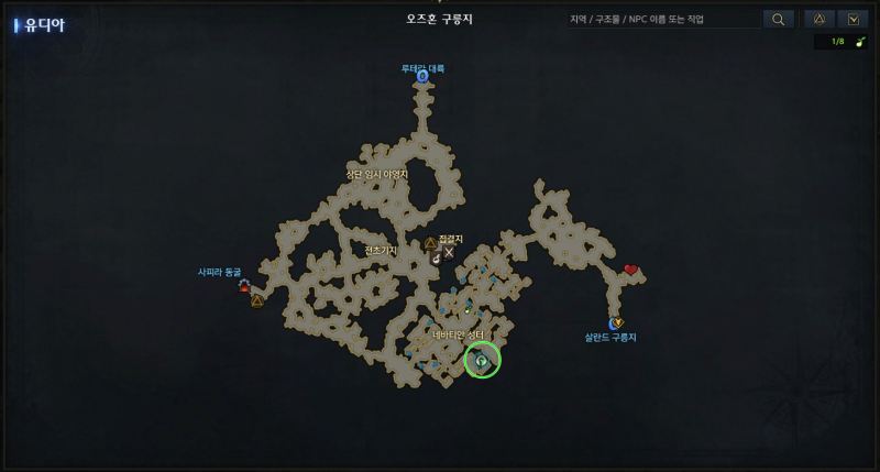 오즈혼 구릉지 지도