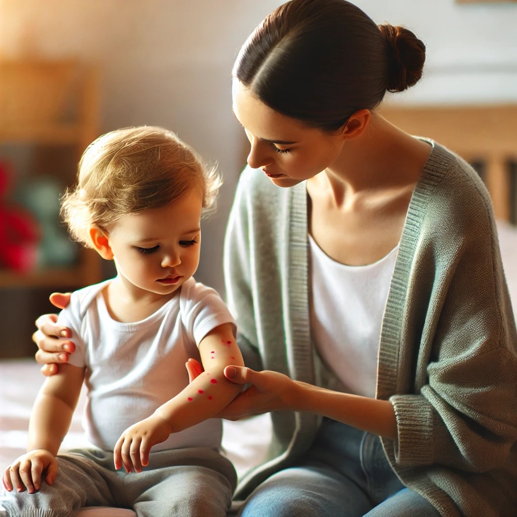 아이가 홍역에 걸린건지 확인하는 사진