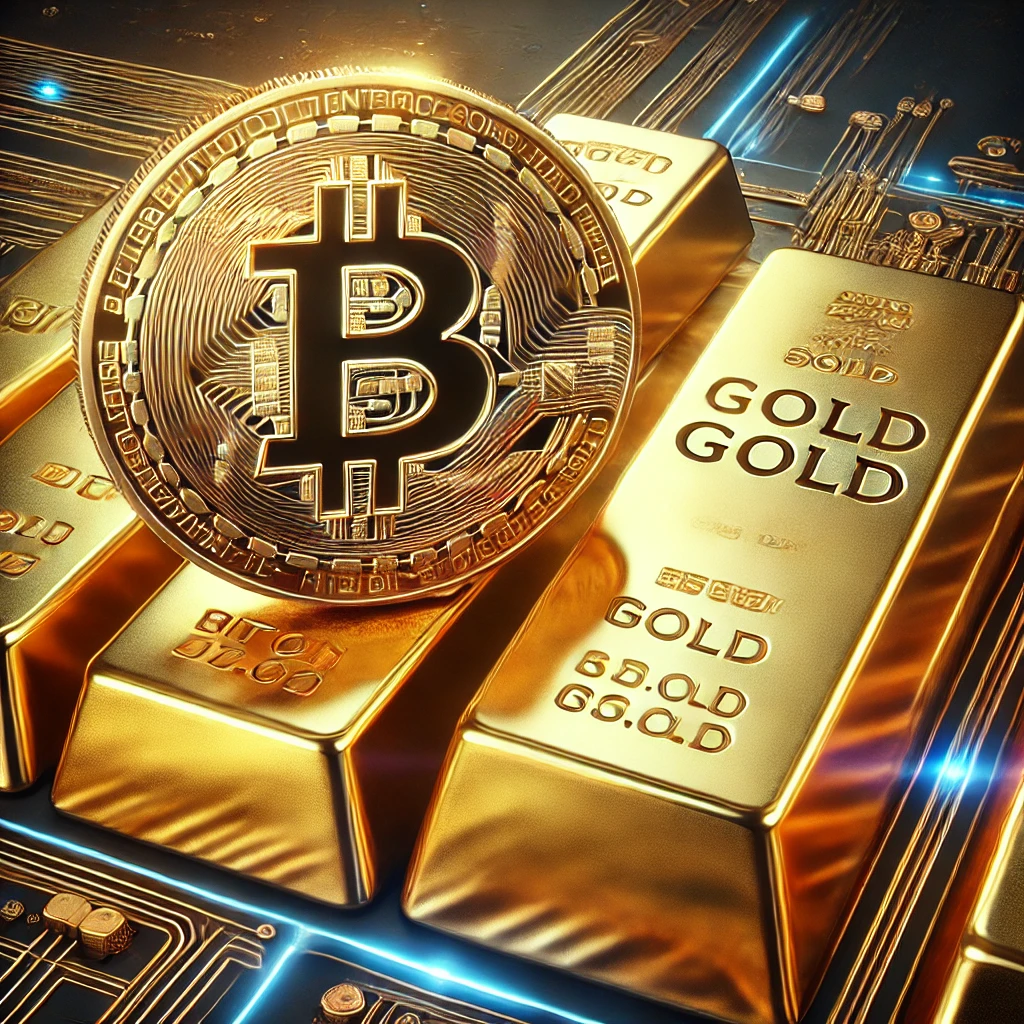 비트코인과 금과 관련된 사진