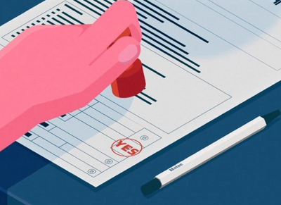 계약서에 도장 찍는 사진